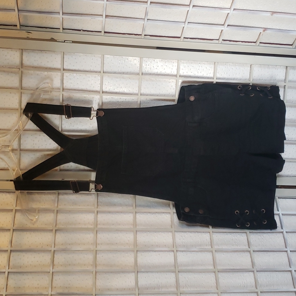 Hollister Black Jean Shorts Overalls